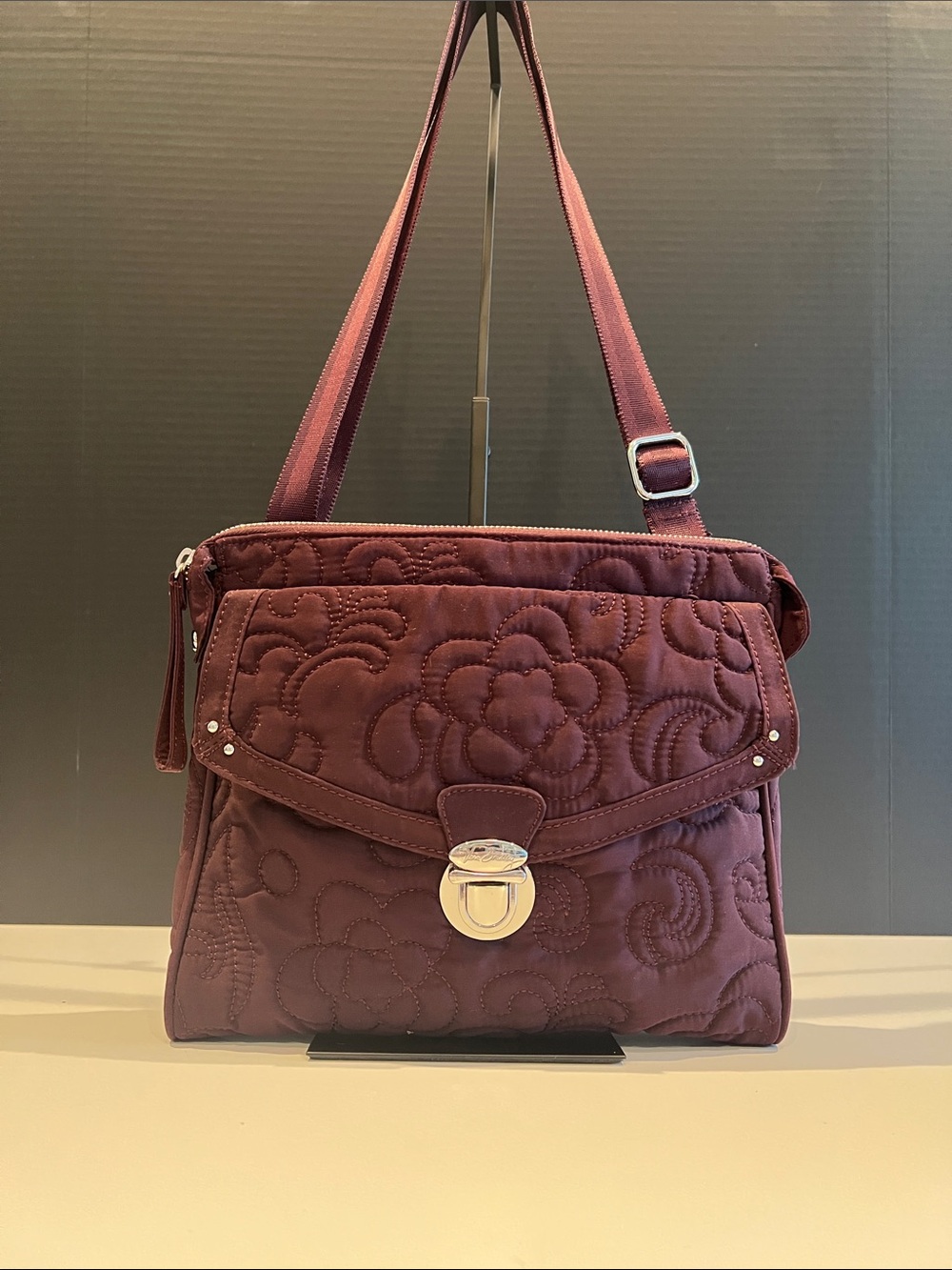 Vera Bradley Quilted Floral Crossbody in Plum